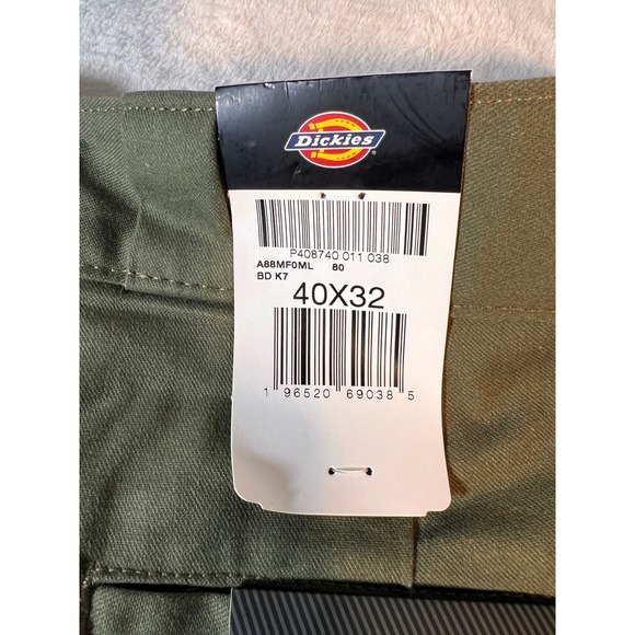 Dickies Loose Fit Double Knee Cell Phone Pocket Work Skating Pants 40X32 Green - Picture 6 of 6